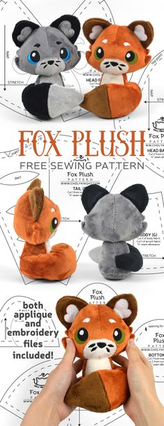 the instructions for how to make a fox plush toy