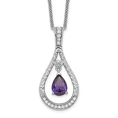 From Sentimental Expressions  this never forget tear birthstone necklace will be an ideal gift for those who are celebrating a birthday. Crafted in rhodium plated sterling silver  this teardrop shaped pendant holds a dangling pear shaped cubic zirconia stone along with round clear cubic zirconia stones for marvelous look. With sleek polished finish  this 18" cable chain necklace secures with spring ring closure. Sterling Silver Teardrop Pendant Birthstone Necklace, Sterling Silver Birthstone Necklace With Teardrop Pendant, Teardrop Anniversary Drop Necklace In Fine Jewelry Style, Teardrop Fine Jewelry Drop Necklace For Anniversary, Fine Jewelry Teardrop Drop Necklace For Anniversary, Silver Teardrop Sterling Silver Birthstone Necklace, Silver Teardrop Pendant Birthstone Necklace, Silver Teardrop Gemstone Birthstone Necklace, Teardrop Birthstone Necklace For Anniversary