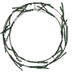 a circular frame made up of green branches