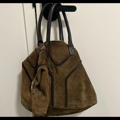 Used. See Pic For Details Ysl Suede, Bags Ysl, Suede Bag, Saint Laurent Bags, Yves Saint Laurent Bags, Soft Colors, Large Bags, Yves Saint Laurent, Saint Laurent