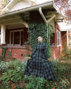 "The warmest dress ever! Handmade one-at-a-time with a super cozy anti-pill fleece in a muted black, green, and charcoal plaid. The stretchy fleece makes it comfortable, incredibly durable, and insulative (both against the cold and wet), and extremely easy to take care of. I love this new design so much--an ankle length prairie dress with a double breasted bodice that can be worn a number of ways depending on your mood. And yes, POCKETS! Two super huge drop-pockets are built into the front seams Blanket Dress, Full Length Skirts, Grey Plaid, Warm Dresses, Prairie Dress, Belted Dress, Quality Clothing, Dress Clothes For Women, Dress Making