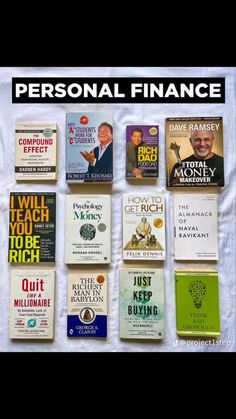 there are many books on the cover of this book, and it's title says personal finance