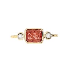 Its no secret that we have a deep love for all things sunstone and this rosecut orange beauty from Oregon is no exception. Set low to the finger between two rosecut natural salt and pepper diamonds this would be a perfect engagement ring or sunny addition to any collection. Set in 14k yellow gold with Emily's freeform gold band. Approximate stone size: 12mm x 8mm Mohs Stone Hardness: 6 This piece is handmade with love in our Hudson Valley studio. Laos Jewelry, Sunstone Engagement Ring, Sunstone Jewelry, Secret Wedding, Oregon Sunstone, Diamonds Ring, Local Jewelry, Deep Love, Salt And Pepper Diamond