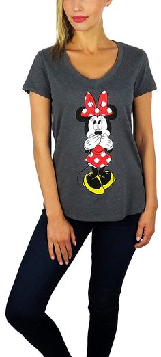 PRICES MAY VARY. Officially licensed by Disney Disney Womens Minnie Mouse V-Neck Tee This effortlessly comfortable V-neck tee is adorned with a fun vintage Minnie Mouse graphic Made of a cotton/polyester material for a soft feel that drapes gracefully over your skin. This tee will be the perfect fashion accompaniment to a day at the park. Disney Womens Mickey Mouse V-Neck Tee 2023 List, Vintage Minnie Mouse, Day At The Park, Disney Disney, Disney Tshirts, Christmas 2023, Mickey And Friends, V Neck Tee, Tee Shop