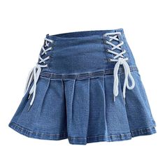 lace denim aesthetic skirt boogzel apparel Cheap Pleated Denim Blue Mini Skirt, Cheap Blue Skirt From Forever 21, Cheap Blue Forever 21 Skirt, Cheap Y2k Style Medium Wash Mini Skirt, Cheap Mini Denim Skirt In Blue, Cheap Denim Blue Skort For Summer, Skirt Aesthetic, Rok Mini, Y2k Mini Skirt