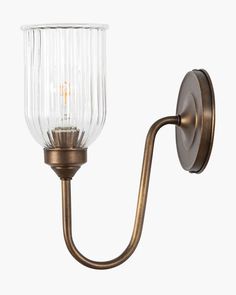 Clyde Sconce – McGee & Co. Antique Bathroom Vanity, Antique Brass Sconces, Reeded Glass, Mcgee & Co, Flute Glass, Bathroom Wall Sconces, Bath Light, Vanity Lighting, Warm Light