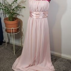 Nwot Ever Pretty Pink Strapless Evening Dress Strapless Pink Maxi Dress For Evening, Pink Strapless Maxi Dress For Casual Wear, Pink Strapless Chiffon Maxi Dress, Strapless Evening Dress, Ever Pretty, Princess Dress, Pretty Dresses, Pretty In Pink, Strapless Dress