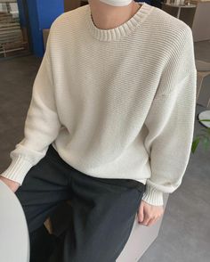 Male Sweaters, Korean Mens Fashion, Minimalistic Outfits, Mens Smart Casual Outfits, Sheer Sweater, Style Inspiration Casual, Mens Outfit Inspiration