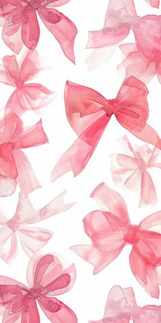 several pink bows on a white background