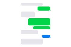 two green and one blue text bubbles