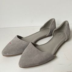 Urban Outfitters Size 8 Grey Suede Upper Pointed Toe Small Mark On Toe Unworn Fitted Pointed Toe Slip-on Flats For Spring, Spring Fitted Pointed Toe Slip-on Flats, Fitted Flats For Work In Summer, Spring Formal Suede Pointed Toe Flats, Fitted Flats For Summer Workwear, Fitted Summer Flats For Workwear, Summer Workwear Fitted Flats, Spring Workwear Fitted Flats, Urban Outfitters Shoes