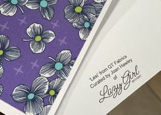 two greeting cards with purple flowers on them