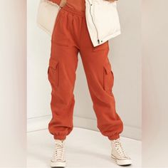 Brand New With Tags Double Zero Cotton Cargo Sweat Pants. Women's Size Large. Color Is Camel. Waist Measurements Are Approximately 34-36". 80% Cotton 20% Polyester Super Soft And Cozy Features 4 Pockets, Elastic Waist, Elastic Ankle Cuffs. Smoke Free Home Fall Utility Joggers With Relaxed Fit, Cotton Athleisure Bottoms With Multiple Pockets, Baggy Sweatpants With Pockets For Fall, Athleisure Fall Pants With Cargo Pockets, Fall Athleisure Pants With Cargo Pockets, Fall Athleisure Relaxed Fit Cargo Pants, High Waist Sporty Joggers For Fall, Sporty High Waist Joggers For Fall, Sporty High-waist Joggers For Fall