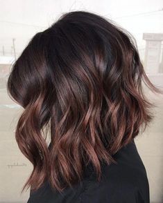 Chocolate Balayage, Balayage Lob, Balayage Hair Color Ideas, Brunette Ombre, Balayage Hair Color, Brown Ombre Hair, Cherry Chocolate, Brunette Balayage