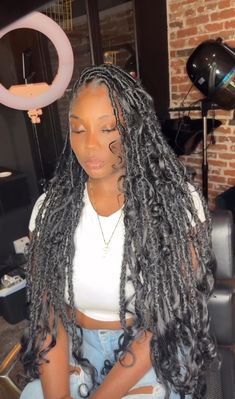 Locks With Curls, Waterfall Locs, Baddie Braids, Soft Locks, Future Hairstyles, Boho Locs, Curly Extensions, Summer Braids