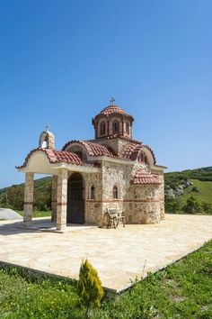 an old stone church in the middle of nowhere