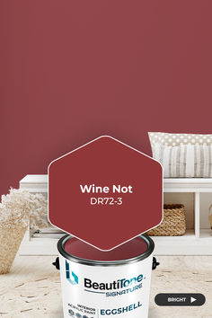 a red paint can with the words wine not dry z3 - 3 on it