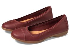 Clarks Meadow Opal - Women's Flat Shoes : Chestnut Leather : Walk with confidence wearing the stylish Clarks Meadow Opal. The flats come with a leather upper and textile lining. The round toe design adds a little sophistication to the look. Foam footbed. Slip-on style. Flexible and grippy thermoplastic rubber outsole. Imported. Measurements: Heel Height: 1 1 in Weight: 12.21 oz Product measurements were taken using size 7, width B - Medium. Please note that measurements may vary by size. Footwear Inspiration, Mary Jane High Heels, Women's Flat Shoes, Chestnut Leather, Clarks Women's, Womens Clarks, Clarks Shoes, Toe Designs, Flat Shoes