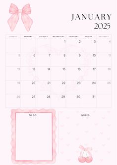 Coquette Calendar, Calendario Aesthetic, Pink Monthly Planner, 2025 Aesthetic, Pink Calendar, Aesthetic Calendar, Calendar Design Template, Appointment Planner