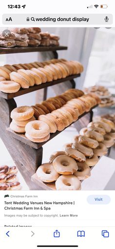 a bunch of doughnuts that are sitting on a shelf next to each other