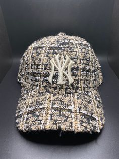 NY hat  Adjustable  Unisex (the material used for the hat does contain some sequins) Yankees Cap Outfit, Champagne Hat, Cute Hats For Women, New York Clothes, Retinol Products, Custom Fitted Hats, Ny Hat, Tweed Hat, Fine Lines And Wrinkles