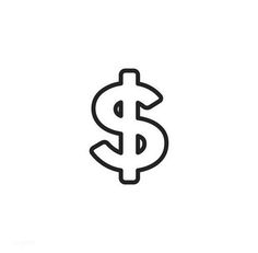 the dollar sign is shown in black and white