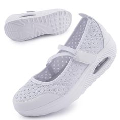 PRICES MAY VARY. 🐏[BREATHABLE MESH UPPER]: The women sneaker upper is made of knitted mesh material featuring lightweight and breathable. 🐏[ERGONOMIC DESIGN]: Adjustable closure which makes shoes loose or tight. Special air cushioned sole with arch support. Wide round toe breath cloth with elastic hollow out knit upper, keeps your feet more comfortable. 🐏[LIGHTWEIGHT]: This walking shoes have durable knit upper and adjustable closurewith good stretch allows the foot to fit perfect. 🐏[AIR CUS Nurse Shoes, Plus Size Bodycon Dresses, Nursing Shoes, Walking Shoes Women, Heel Pain, Light Weight Shoes, Loafer Sneakers, Womens Athletic Shoes, Cotton Bottoms