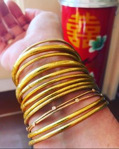 GOLD LEAF TEMPLE BRACELETS ✨ $26 FOR A SET OF 3 BRACELETS🌟 These unique bracelets are luck charms from the temples of Thailand. They are made of clear plastic tubes with pure 24k gold leaf lining the inside of the tubes for safe keeping (the same as used to cover the temples and Buddha statues of that region) Believed by the Thai culture to bring luck, wealth , health, love and happiness. Fabulous dressed up or down. flexible, light weight, waterproof , soundproof, TSA safe. Sourced from a fami Gold Spiritual Hand Wrapped Bracelets, Spiritual Hand Wrapped Gold Bracelets, Spiritual Hand-wrapped Gold Bracelets, Gold Hand-wrapped Bracelets For Gifts, Hand Wrapped Gold Bracelets As Gift, Hand Wrapped Gold Bracelets For Gift, Handmade Flexible Gold Bracelet, Gold Handmade Flexible Bracelet, Adjustable Flexible Yellow Gold Bangle