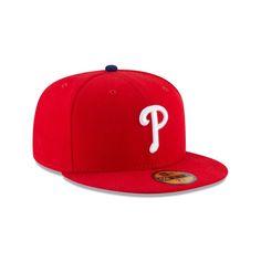 Wear what the players wear! The Philadelphia Phillies Authentic Collection 59FIFTY Fitted cap features an allover red fabrication with a white embroidered Phillies logo at the front panels and an embroidered MLB Batterman at the rear. Classic Red Snapback Baseball Cap, Classic Red Hat With Embroidered Logo, Classic Red Six-panel Baseball Cap, Classic Red Snapback Hat For Sports, Classic Red Fitted Hat For Sports, Red Sporty Hat For Sports Events, Sporty Red Fitted Hat For Sports Events, Red Sporty Fitted Hat For Sports Events, Red Baseball Cap With Embroidered Logo For Baseball Season