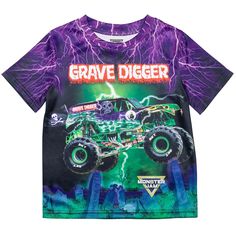 PRICES MAY VARY. Jersey, 100% Polyester Officially licensed Monster Jam Trucks toddler boys short sleeve graphic tee shirt Rib knit crew neck collar; Awesome sublimation print design; Pull on closure Youth fashion tees with cool character designs your child will love to wear; made from soft clothing material that is safe on children's skin Durable and long-lasting graphic tshirts with a comfortable fit and an easy to dress design making these shirts the essential top in your active kid's favorit Monster Jam Grave Digger, Mohawk Warrior, Cute Family Pictures, Grave Digger, Friends Season, Cool Monsters, Monster Jam, Soft Clothes, Kids Clothes Boys