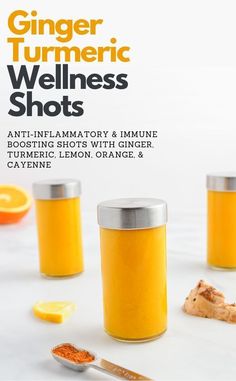 an ad for the ginger turmetic wellness shots