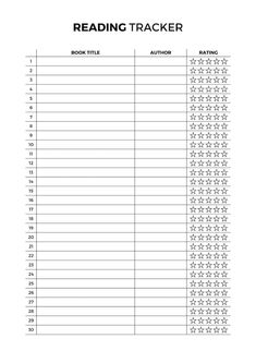 the printable reading tracker is shown in black and white, with numbers on it