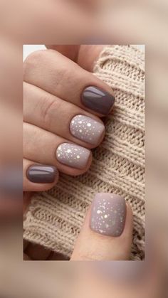 Glitter Gel Nail Designs, Unghie Sfumate, Fall Gel Nails, Glitter Gel Nails, Fall Nail Colors, Gel Nail Designs, Manicure Y Pedicure