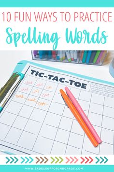 an image of spelling words with the title 10 fun ways to practice spelling words on it