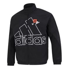 Men's adidas Mh Bp3 Wvjkt Large Logo Athleisure Casual Sports Woven Jacket Autumn Black HP1433 Breathable Sportswear Outerwear For Streetwear, Athleisure Breathable Track Jacket For Streetwear, Sporty Adidas Windbreaker For Winter, Adidas Activewear For Streetwear, Urban Style Track Jacket For Sports, Casual Breathable Hooded Track Jacket, Breathable Athleisure Outerwear For Streetwear, Casual Hooded Breathable Track Jacket, Adidas Sporty Track Jacket With Logo