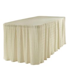 an image of a table with pleated fabric on it and the words natural in front