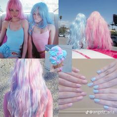 angelz_aria on tiktok Siren Witch, Cotton Candy Aesthetic, Pink Velvet Cupcakes, Candy Aesthetic, Candy Clothes, Cotton Candy Hair, Hair Extensions Before And After, I Love You Girl, Spring 2015 Fashion