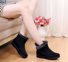 Changae Women's Platform Snow Booties | Ultrasellershoes.com – Ultra Seller Shoes Comfortable Ankle Boots, Ankle Snow Boots, Winter Shoes For Women, Winter Ankle Boots, Shoes Boots Ankle, Warm Boots, Wedge Ankle Boots, Stylish Boots, Snow Boots Women