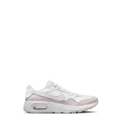 Light, durable and cozy, they'll feel good in these girls' Nike Air Max SC white summer white earl pink athletic shoes. Boasting a multidimensional design, these sneakers have leather, cloth and mesh upper for ventilation and durability and lace-up closure to provide an adjustable fit. Max Air unit and soft foam offer lightweight cushioning support while durable rubber outsole provides excellent ground control and traction. | Nike Girls' Air Max SC Running Shoe in White Summer/White Pearl/Pink Size 4 Medium Nike Air Max Sc, Air Max Sc, Girls Shoes Sneakers, Girls Nike, Pearl Pink, Nikes Girl, Summer White, Athletic Performance, Running Shoes Nike