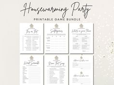 the housewarming party printable game bundle