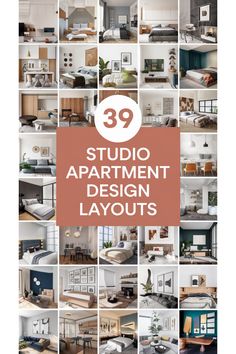 Showcase of 39 unique studio apartment design layout floor plans for 2025 focusing on functionality and modern aesthetics.