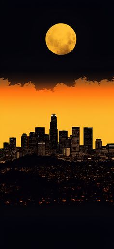 Sunny yellow aesthetic view of the Los Angeles skyline featuring the U.S. Bank Tower. Aesthetic Wallpaper Iphone Sunset, Wallpaper Iphone Sunset, Sunset Phone Wallpaper, Yellow Aesthetic Wallpaper Iphone, Yellow Aesthetic Wallpaper, Los Angeles Wallpaper, Simplistic Wallpaper, Los Angeles Skyline