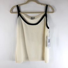 Worth Womens Cami Top Wool Sleeveless Ivory Black Size L New With Tags! Armpit To Armpit: 18.5 Length: 23.5 Comes From A Smoke Free Home. Feel Free To Ask Any Questions You May Have. Thanks For Looking! Classic White Sleeveless Camisole, Classic Cream Sleeveless Top, Classic Sleeveless Cream Top, Classic Beige Tank Top For Spring, Classic Sleeveless Camisole For Spring, Classic Sleeveless Spring Camisole, Classic Beige Sleeveless Tank Top, Classic Beige Sleeveless Top, Classic Sleeveless Camisole For Summer