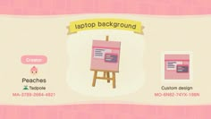 an animal crossing game screen with the caption'laptop background'and other items