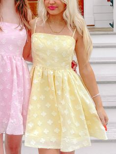 Yellow of Spades Babydoll Mini Dress from Sassy Shortcake Sassy Shortcake, White Ruffle Dress, Babydoll Mini Dress, Babydoll Dress, Yellow Dress, Ruffle Dress, Cute Dresses, Baby Dolls, Floral Pattern