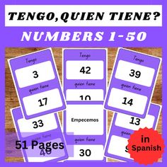 spanish numbers 1 - 50 in spanish with the words tengo, queen tene?