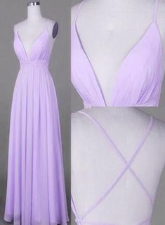 Lavender Chiffon Cross Back V Neckline Prom Gowns Chiffon Fashion Junior Prom Dress Lavender Clothes, Junior Prom Dress, Prom Dresses Lavender, Prom Dress Pictures, Junior Prom, Jr Prom, Prom Dresses 2018, Junior Prom Dresses, Color Rush