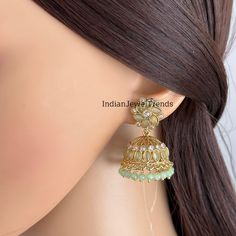 Small Lightweight Polki Jhumka/stone Jhumka/Indian Jewelry/Pakistani/Punjabi/Indian/Statement earring/Bridal earring/Indian wedding Height = 40 Mm || Width = 26 Mm Moti Jhumki Antique Earring It can be paired with any dress Closure: Pushback This is 100% Handmade jewelry. So Color, shades, and texture displayed may vary slightly from the actual product due to digital image limitations. We request you to consider these minor variations. Please expect the possibility of some slight imperfections when buying hand made jewelry. If you have any questions, please message or email us. Arrives in gift box. Please let me know if you have any questions. Thank you so much visiting my shop. Wedding Drop Jhumkas With Latkans, Wedding Jhumkas With Latkans, Wedding Tilla Drop Jhumkas, Wedding Drop Jhumkas, Hand Set Jhumkas For Diwali Celebration, Kundan Hand Set Jhumkas For Celebration, Silver Chandbali Bridal Earrings With Cutdana, Eid Hand Set Silver Earrings, Kundan Cutdana Dangle Jhumkas