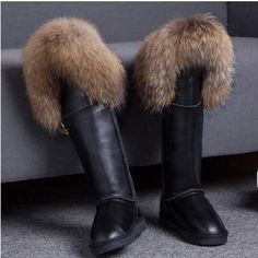 Boots Uggs, Fur Snow Boots, Leather Snow Boots, Black Leather Riding Boots, Fur Heels, Leather Knee Boots, Search Quotes, Leather Knee High Boots, Couture Shoes