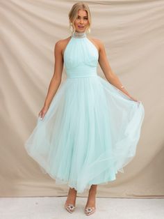 Bridesmaid Dresses Pastel, Dresses Pastel, Mesh Turtleneck, Dresses Sewing, Robes D'occasion, Classic Turtleneck, Blue Zone, Wedding Reception Dress, Dresses Formal Elegant